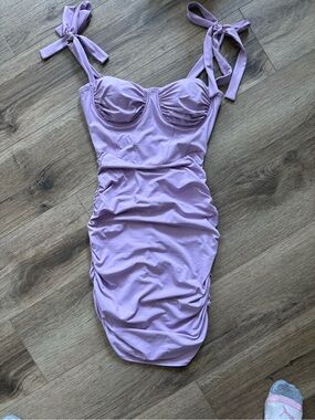 Windsor Lilac Tiered V-Neck Midi Dress